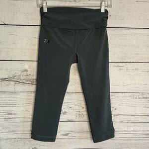 Under Armour Womens Gray Elastic Waist Capri Cropped Fitted Leggings Size S